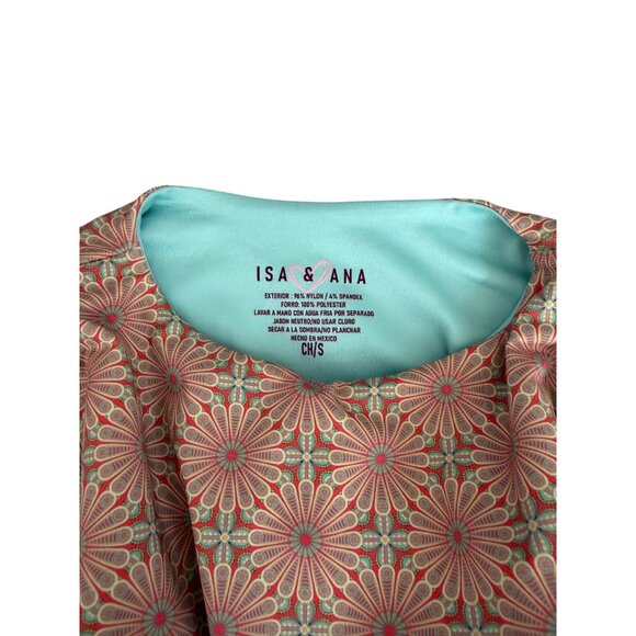 ISA & ANA Floral Long Sleeve Rash Guard Workout Crop Top Size Small - Picture 8 of 8